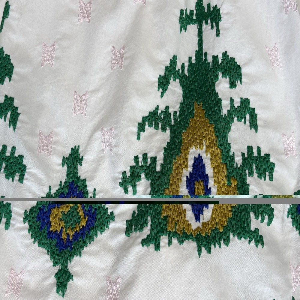 Anthropologie Vivienne Tunic White‎ Lined Dress Embroidered Detail Mini Medium - Picture 16 of 16